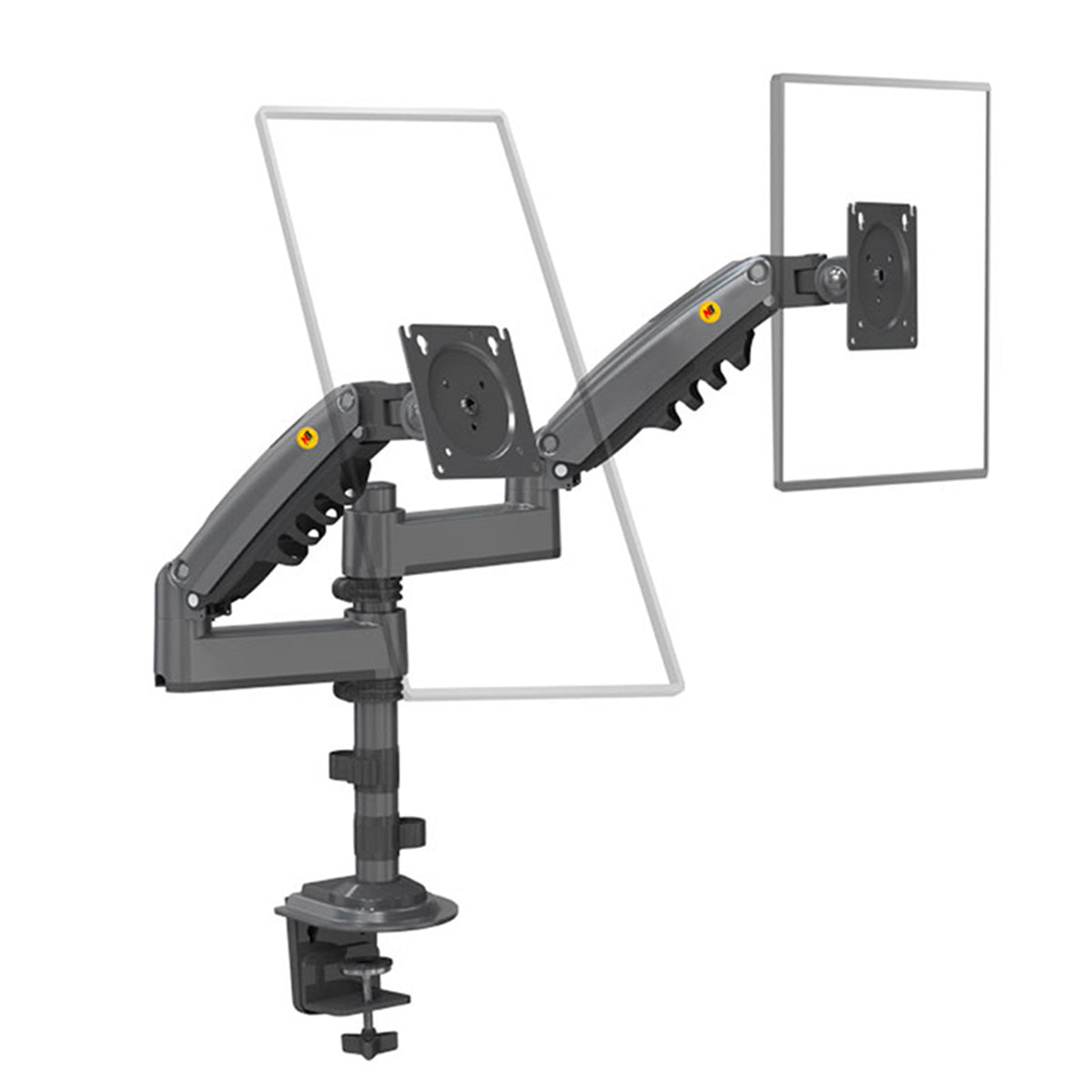NB H180 Dual Monitor Stand – Dual 17–27" Monitors, 9kg Per Arm, Full Motion