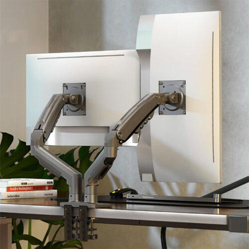 NB H180 Dual Monitor Stand – Dual 17–27" Monitors, 9kg Per Arm, Full Motion
