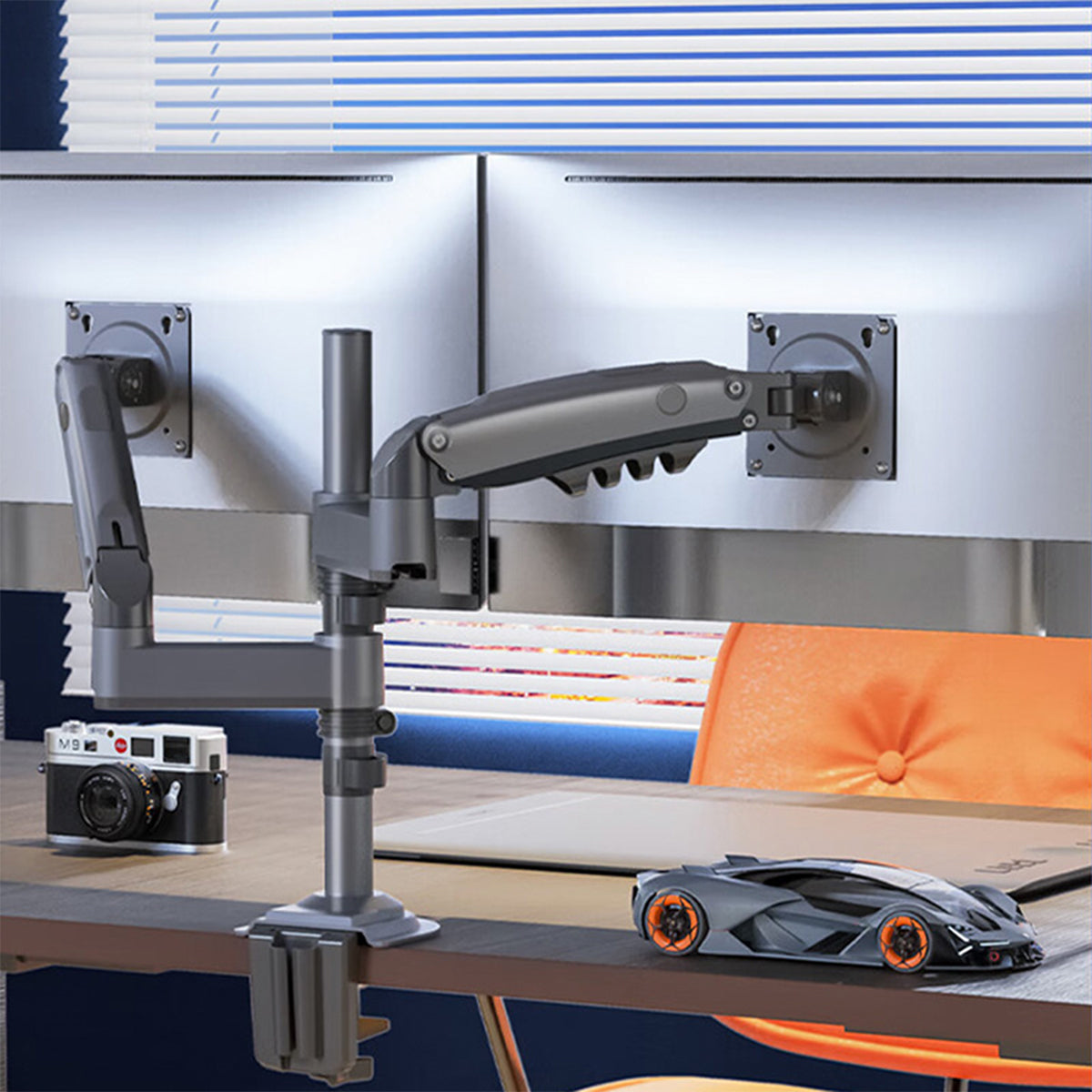 NB H180 Dual Monitor Stand – Dual 17–27" Monitors, 9kg Per Arm, Full Motion