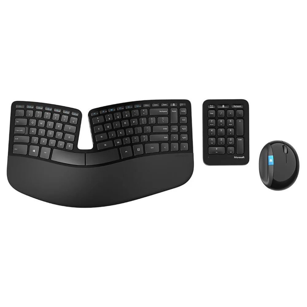 Microsoft Sculpt Ergonomic Desktop Wireless Keyboard, Mouse & Number Pad Combo – Open Box