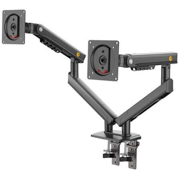 Dual -A5C Monitor Stand Arm Gas Spring Adjustable Desk Mount, 22–32" Screens, Ergonomic Dual Screen Holder