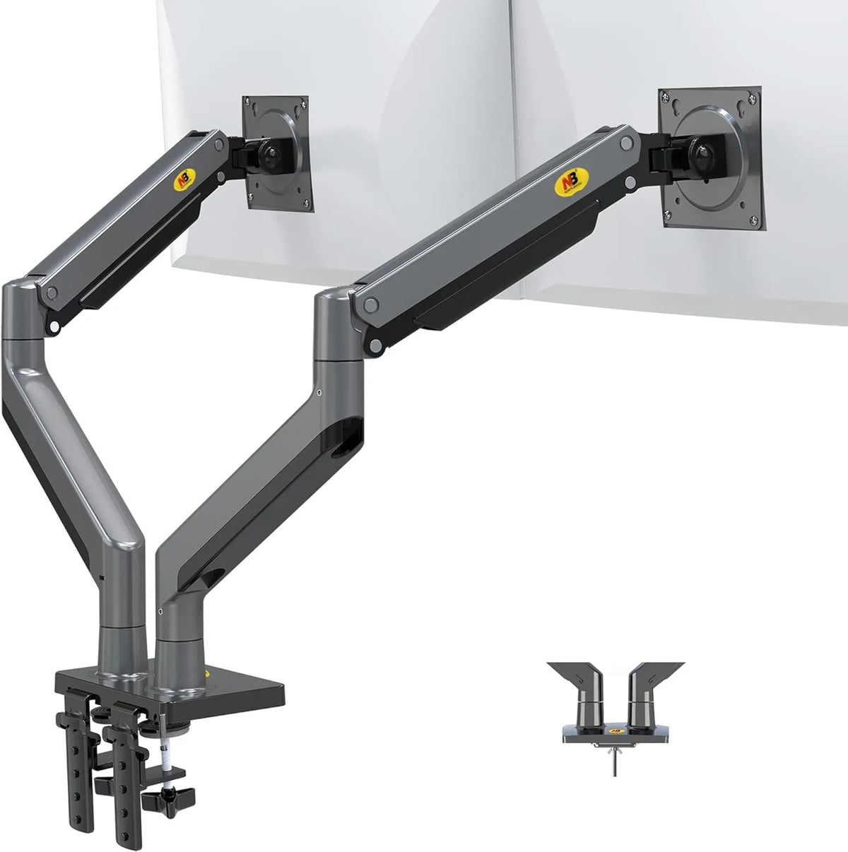 NB G35 Dual Monitor Arm – 22–32" Screens, Up to 11.97kg Per Arm, Full Motion, Black