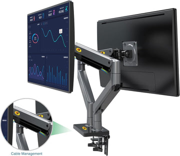 NB G35 Dual Monitor Arm – 22–32" Screens, Up to 11.97kg Per Arm, Full Motion, Black