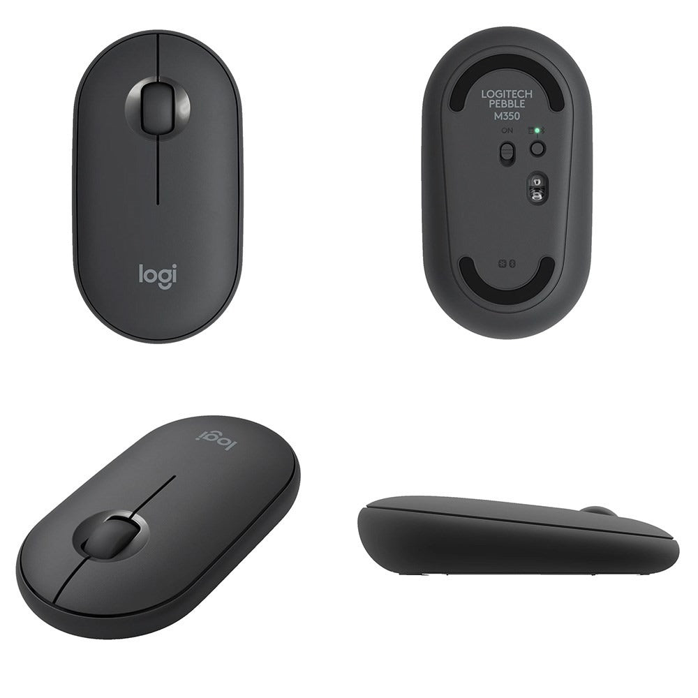 Logitech Pebble M350 Silent Wireless Mouse – Bluetooth, USB Receiver, 1000 DPI, Used – Grade A