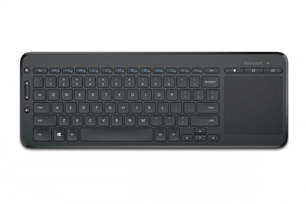 Microsoft All-in-One Media Wireless Keyboard with Built-In Multi-Touch Trackpad – 2.4GHz USB Receiver