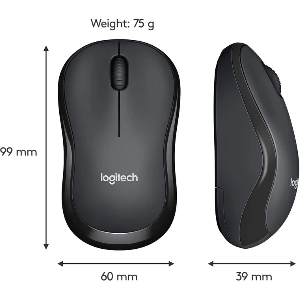 Logitech M221 Silent Wireless Mouse – SilentTouch Technology, 1000 DPI Optical Tracking, 18-Month Battery