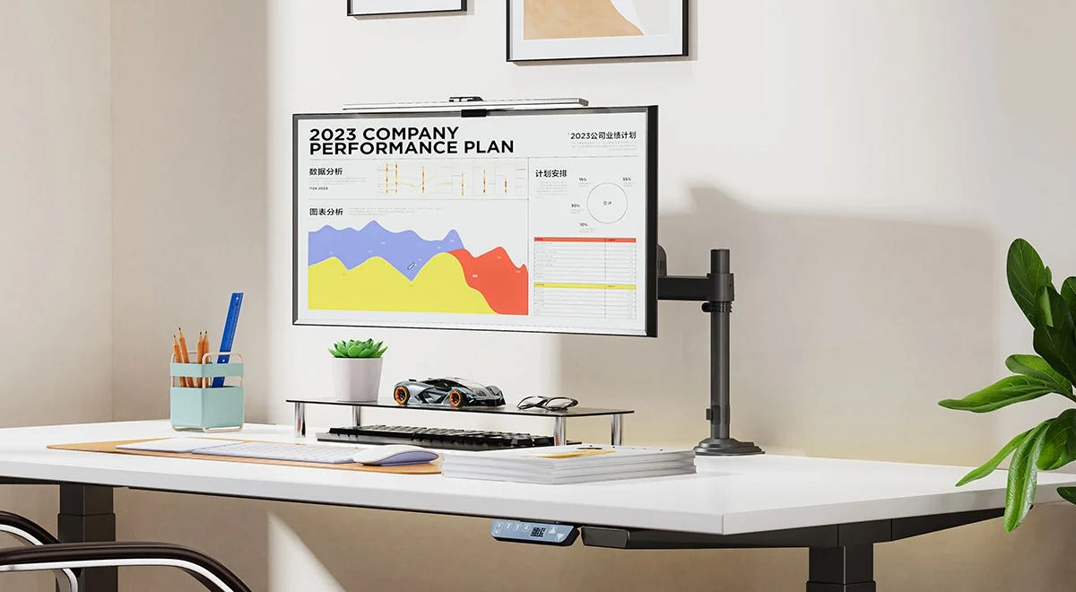 NB H100 Monitor Arm – Gas Spring, 22–35" Screens, Up to 12kg, Full Motion, Black