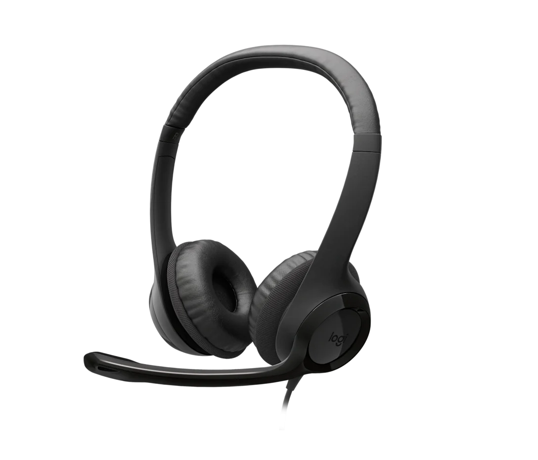 Logitech H390 USB Headset – Digital Stereo Sound, Noise-Canceling Microphone, In-Line Controls , Open Box
