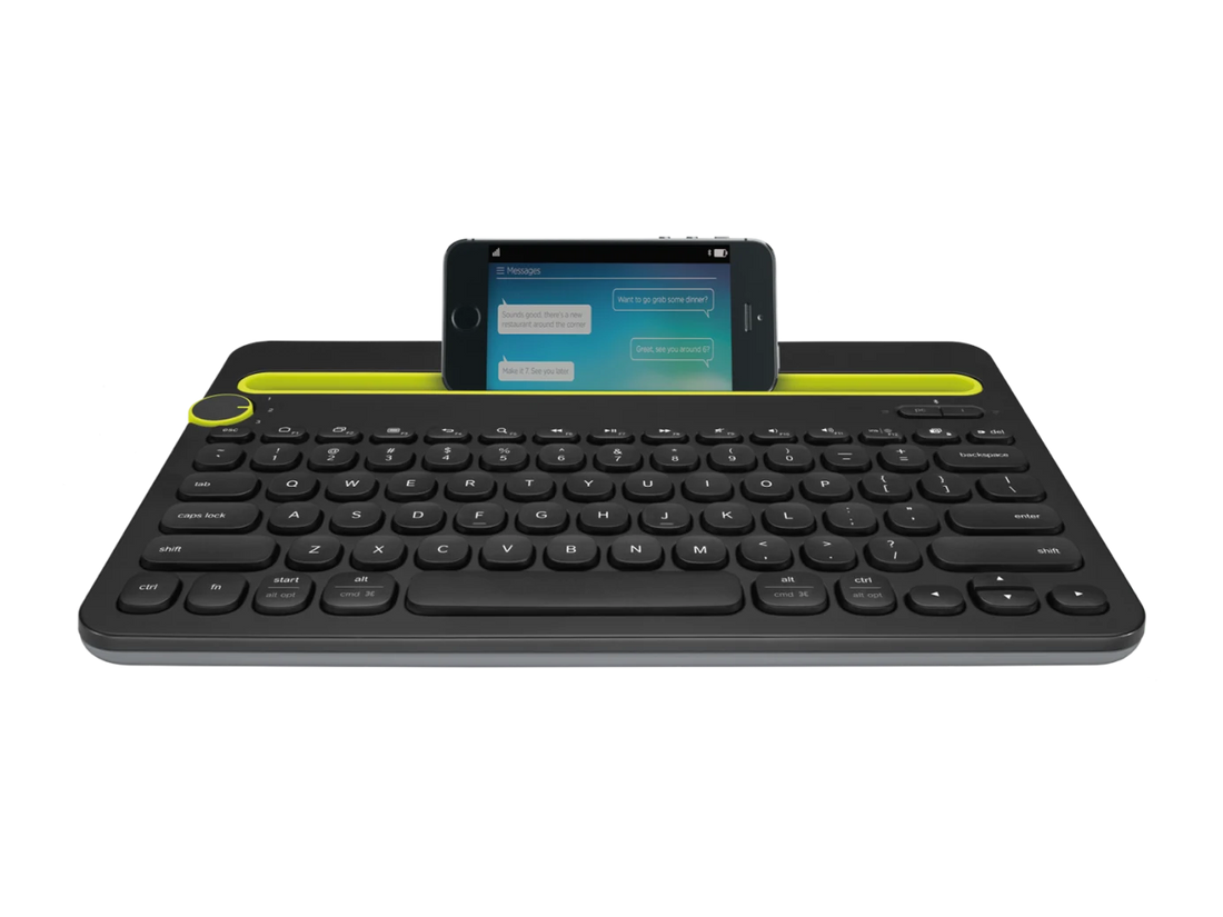 Logitech K480 Bluetooth Multi-Device Keyboard – Easy-Switch, Built-In Phone & Tablet Stand, Used – Grade A