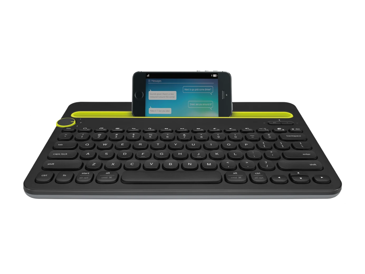 Logitech K480 Bluetooth Multi-Device Keyboard – Easy-Switch, Built-In Phone & Tablet Stand, Used – Grade A