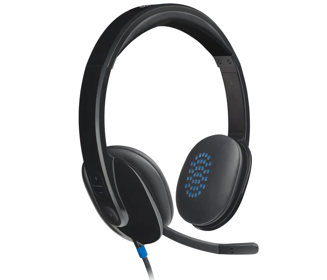 Logitech H540 USB Computer Headset – Digital Stereo Sound, Noise-Canceling Microphone, On-Ear Controls