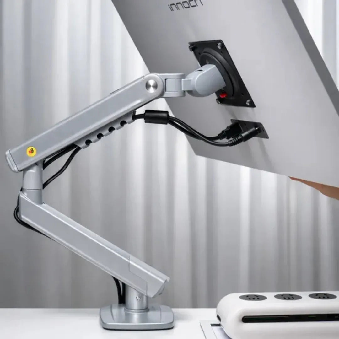 NB A5-XS Single Monitor Arm – Gas Spring, 17–27" Screens, 9kg Capacity, Full Motion, Grey