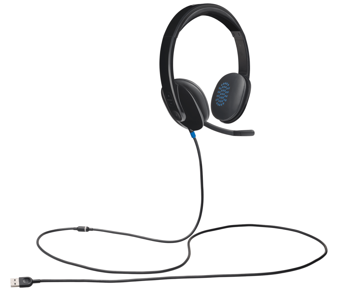 Logitech H540 USB Computer Headset – Digital Stereo Sound, Noise-Canceling Microphone, On-Ear Controls
