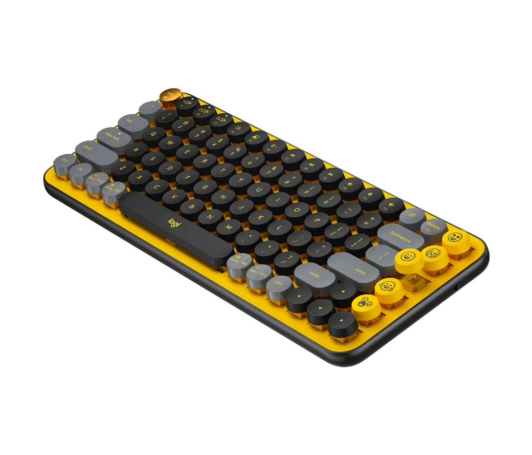 Logitech POP Keys Wireless Mechanical Keyboard – Brown Tactile Switches, Customizable Emoji Keys, Used – Grade A