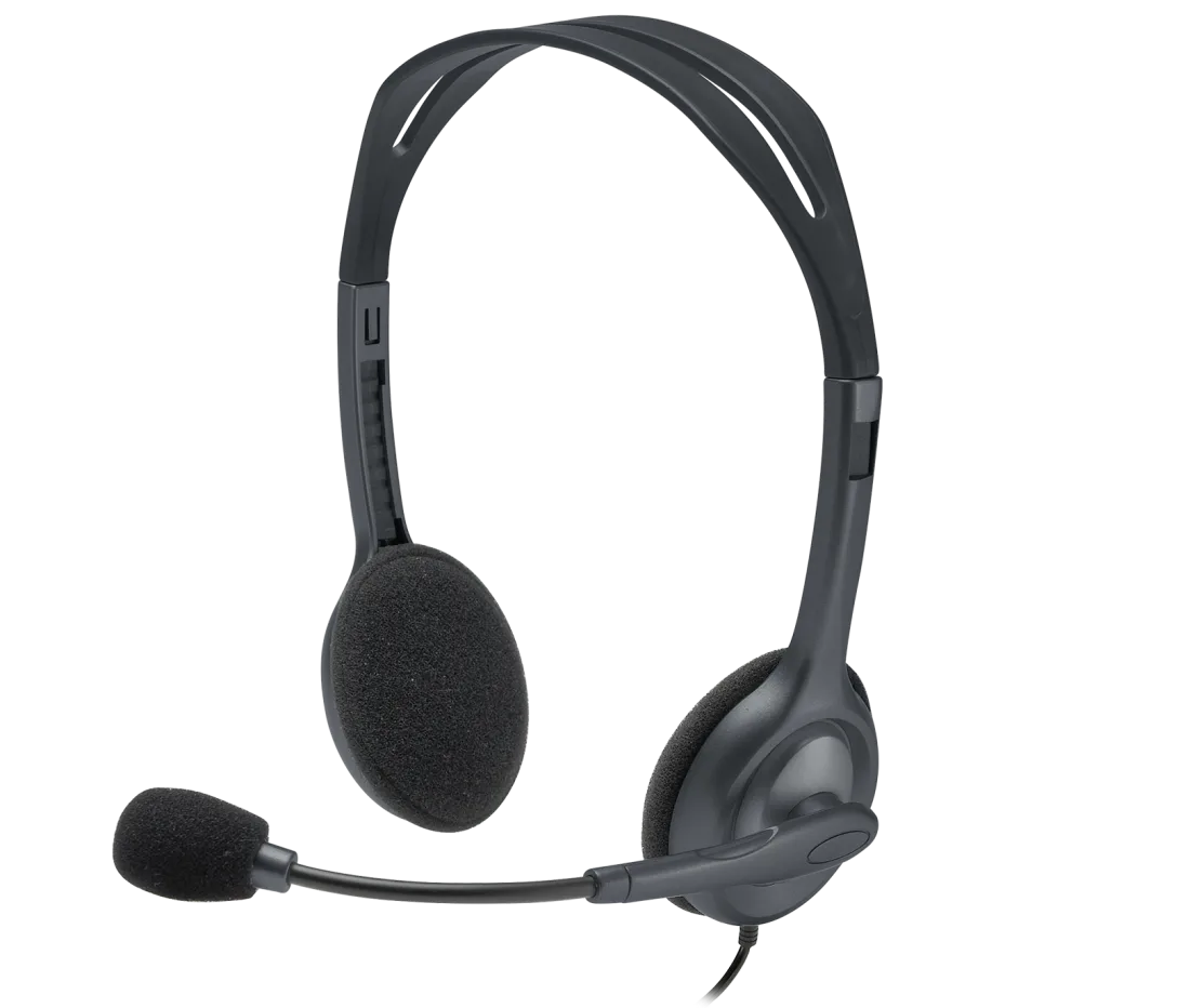 Logitech H111 Stereo Headset – 3.5mm Audio Jack, Unidirectional Microphone, Stereo Sound