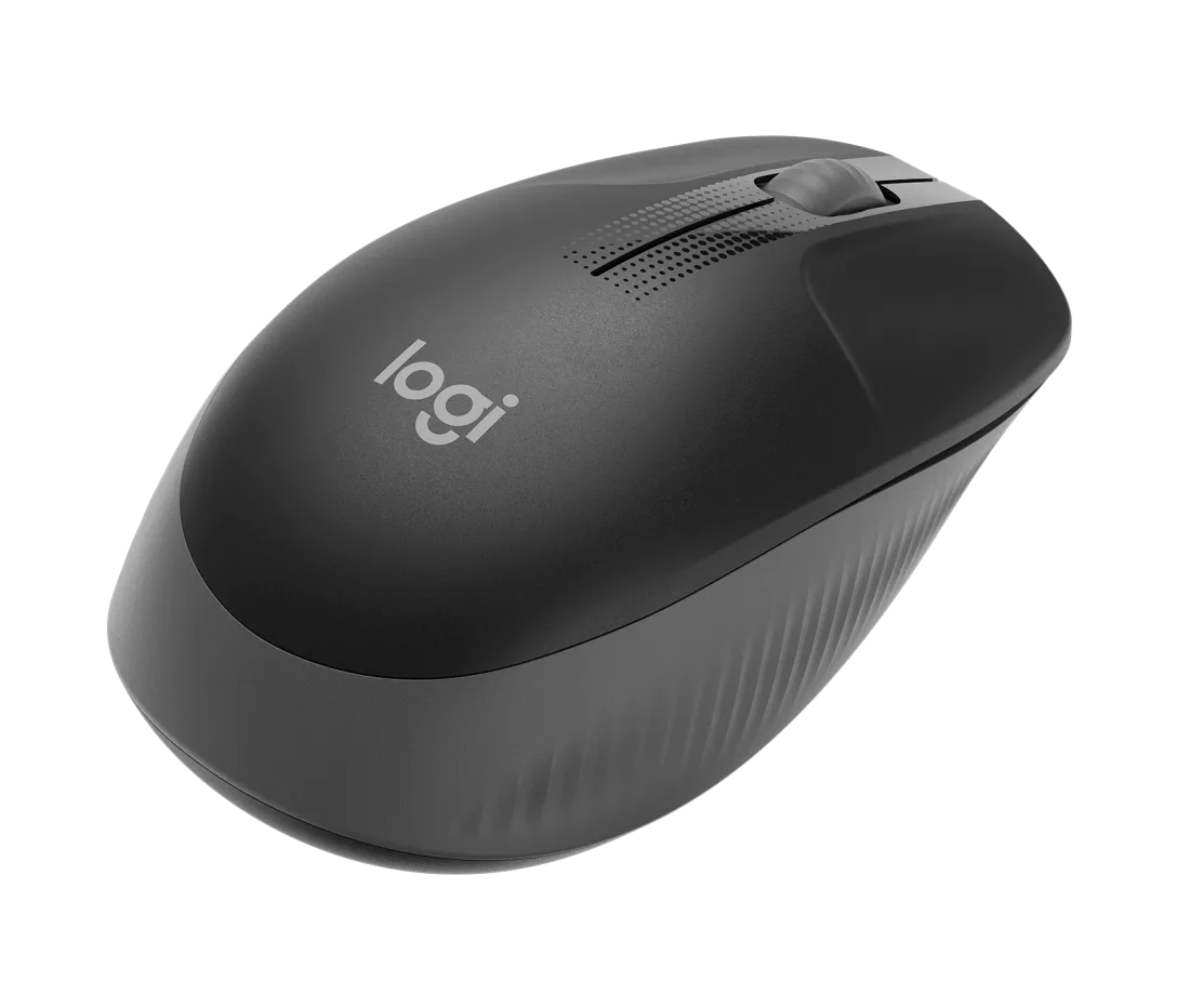 Logitech M190 Full-Size Wireless Mouse – 1000 DPI Optical Tracking, 3 Buttons, 18-Month Battery
