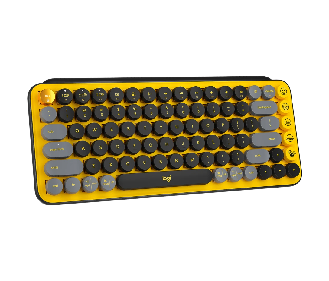 Logitech POP Keys Wireless Mechanical Keyboard – Brown Tactile Switches, Customizable Emoji Keys, Used – Grade A