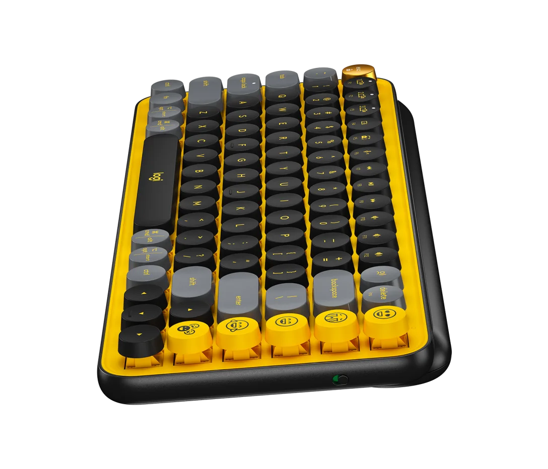 Logitech POP Keys Wireless Mechanical Keyboard – Brown Tactile Switches, Customizable Emoji Keys, Used – Grade A