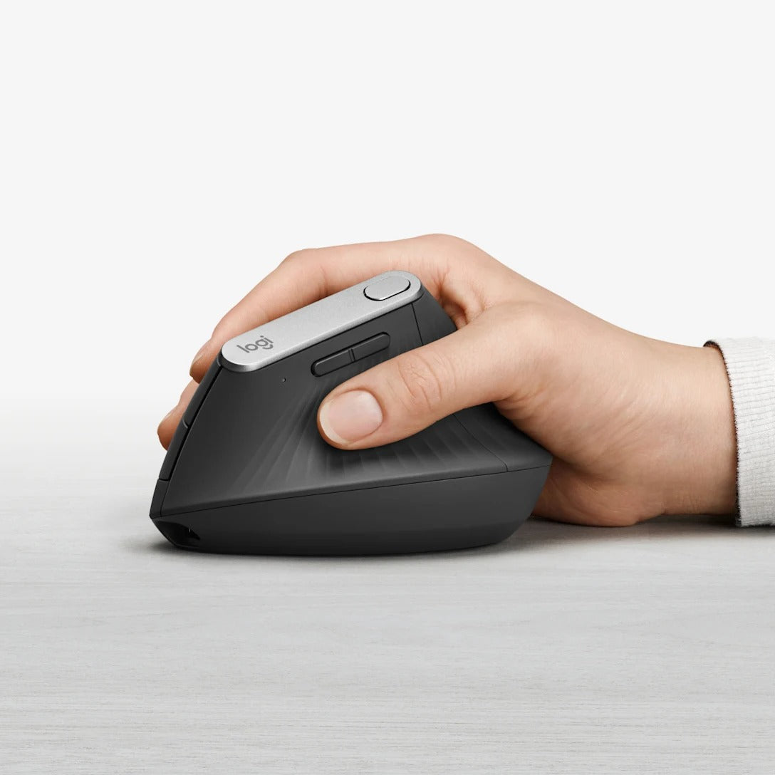 Logitech MX Vertical Ergonomic Mouse – 400–4000 DPI, Bluetooth & Unifying Receiver, Rechargeable Battery