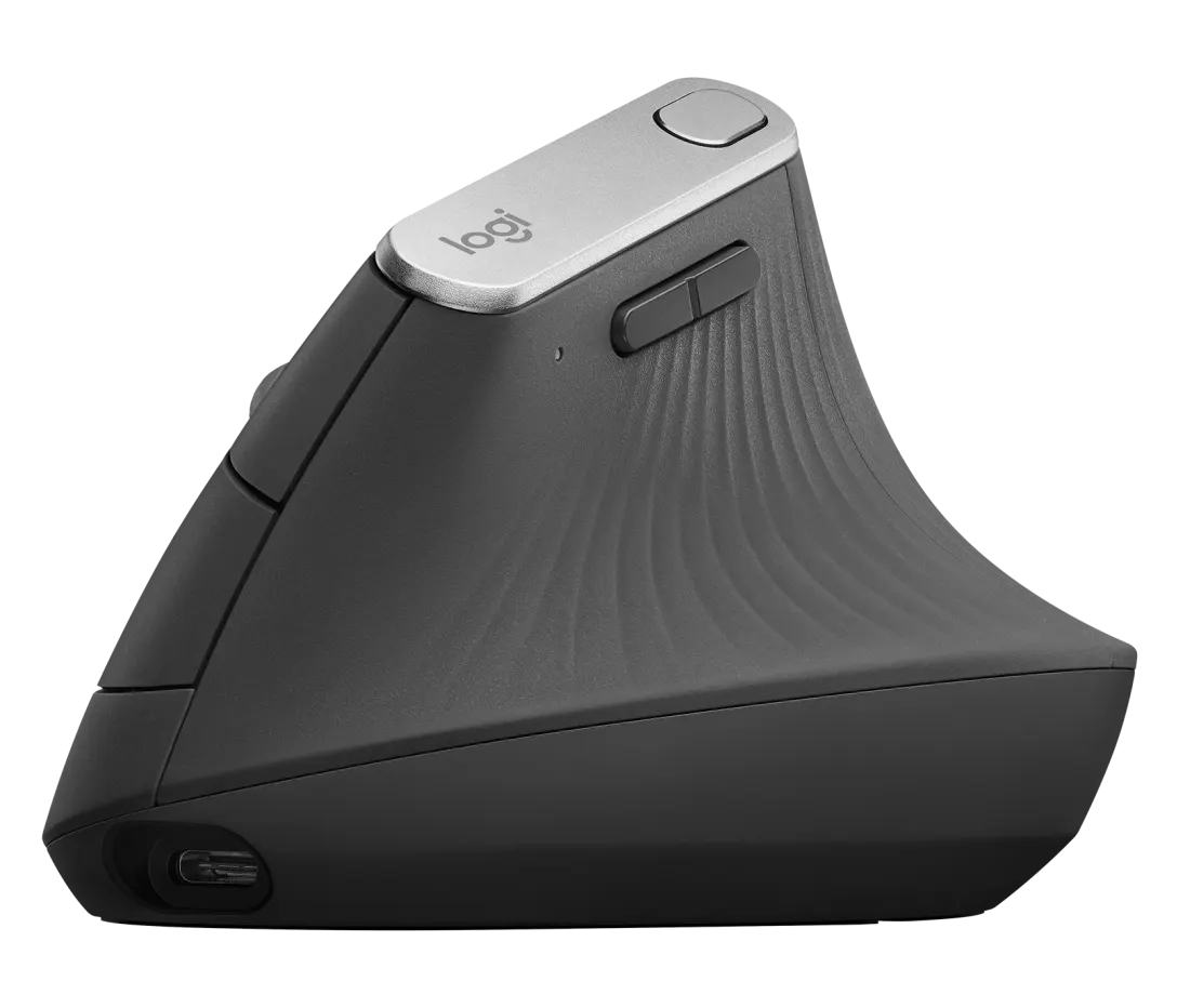 Logitech MX Vertical Ergonomic Mouse – 400–4000 DPI, Bluetooth & Unifying Receiver, Rechargeable Battery