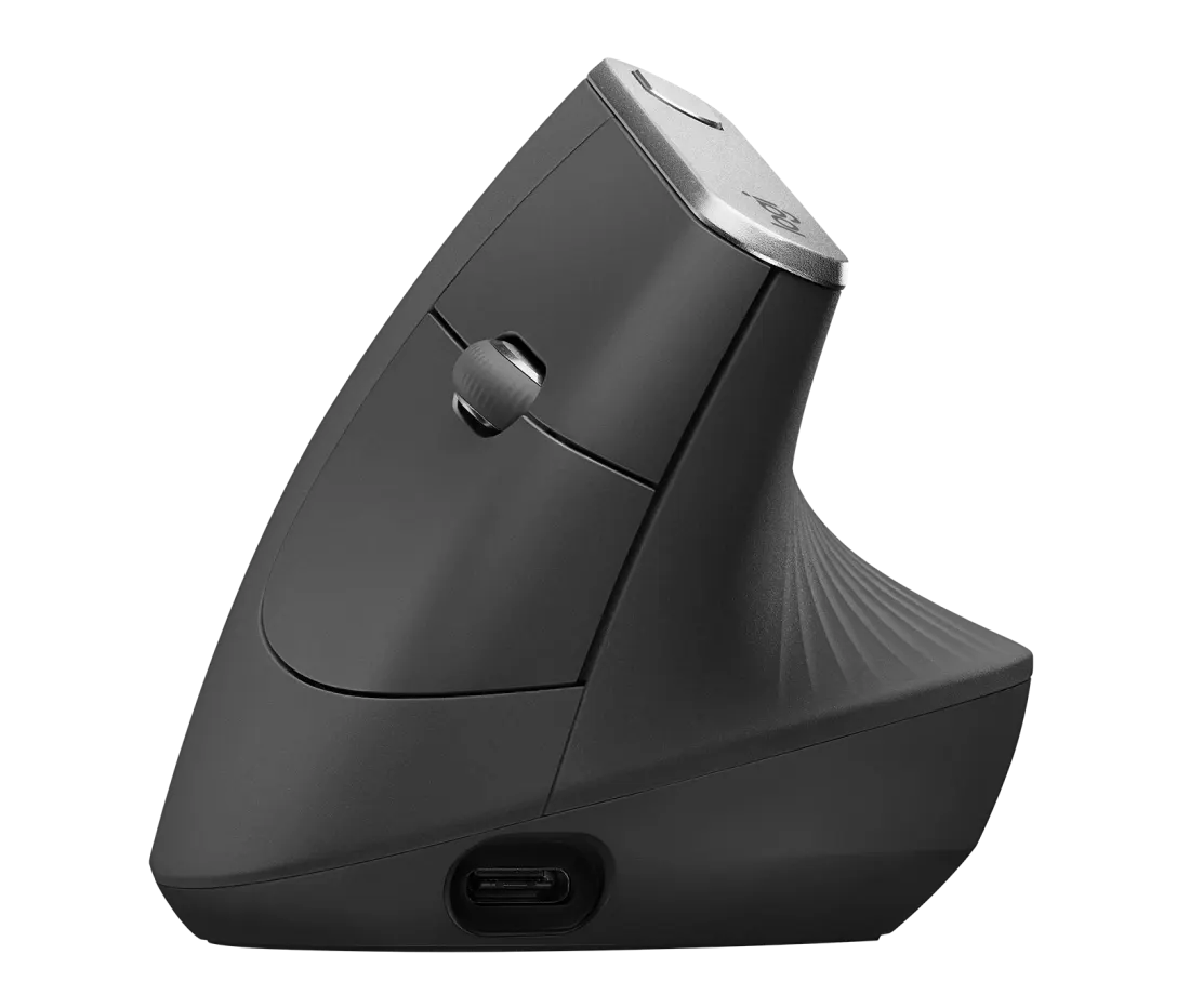 Logitech MX Vertical Ergonomic Mouse – 400–4000 DPI, Bluetooth & Unifying Receiver, Rechargeable Battery