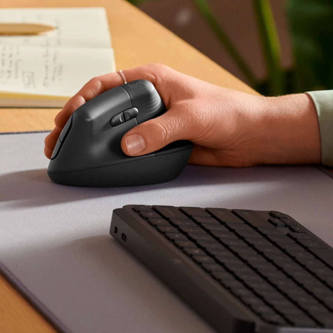 Logitech Lift Vertical Ergonomic Mouse – 400–4000 DPI, 6 Buttons, Bluetooth & Logi Bolt, 24-Month Battery