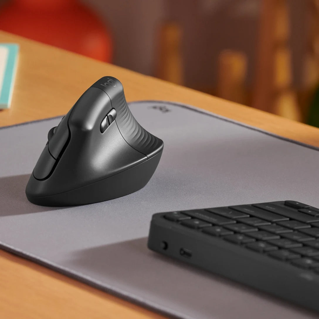 Logitech Lift Vertical Ergonomic Mouse – 400–4000 DPI, 6 Buttons, Bluetooth & Logi Bolt, 24-Month Battery