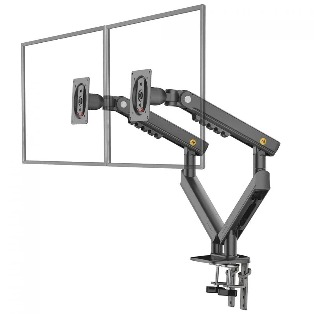 NB A5C Dual Monitor Arm – 17–32" Screens, 9kg Per Arm, Full Motion , Black