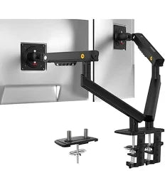 Dual -A5C Monitor Stand Arm Gas Spring Adjustable Desk Mount, 22–32" Screens, Ergonomic Dual Screen Holder